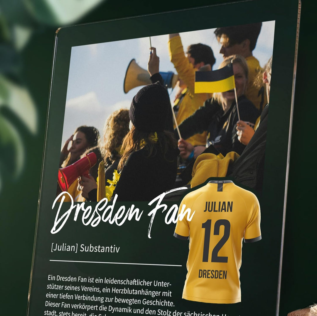 Dresden Geschenk personalisiert - Acryl Geschenk - Definition: Dresden Fan - Dresden Fanartikel, Dre