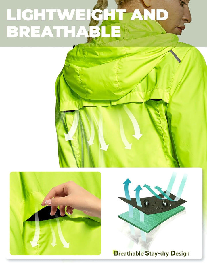 FitsT4 Sports Damen Fahrradjacke Radfahren Laufen Jacken Leichtgewicht Wasserabweisend Windbreaker W