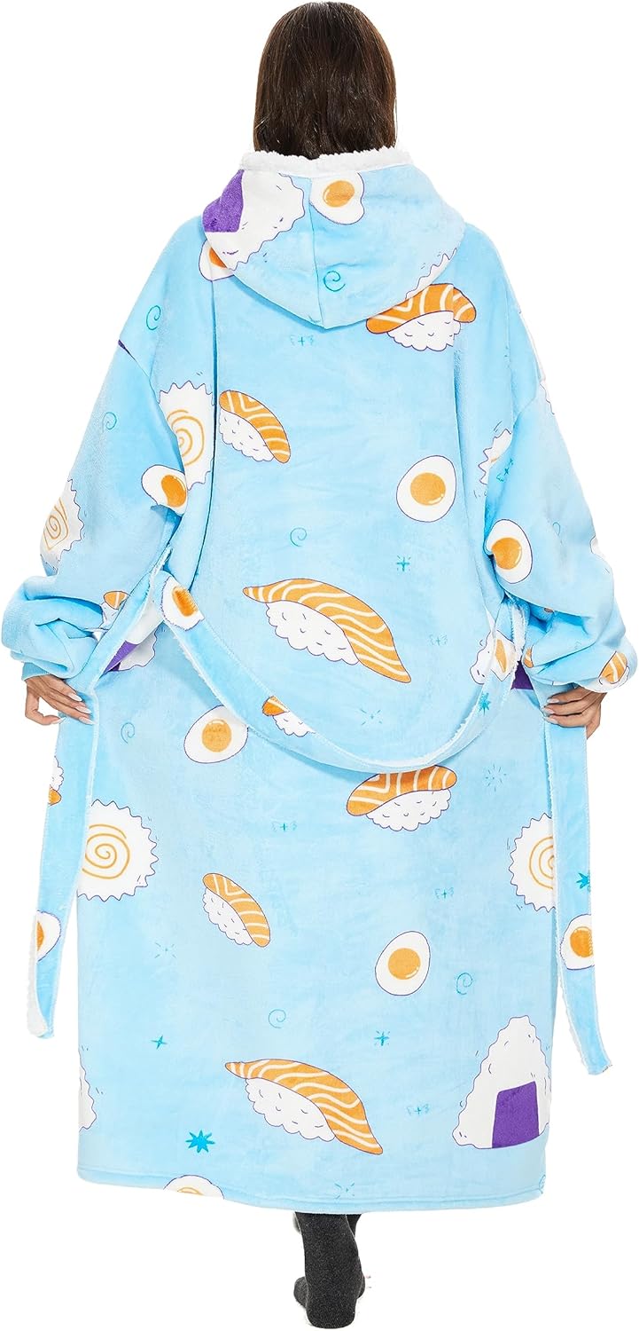 Oversized Hoodie Decke Damen，Verlängern Decken Hoodie,Extra Dick und Warm Deckenpullover，Blanket Hoo
