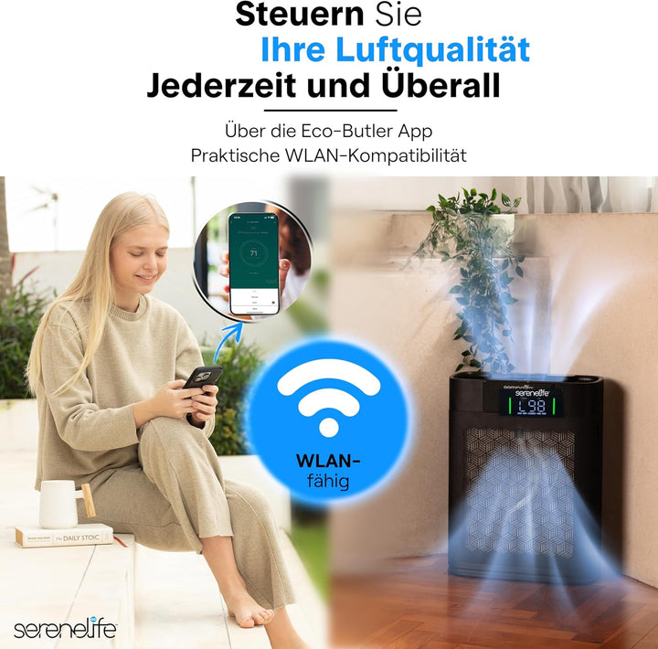 SereneLife Luftreiniger, Air Purifier, Luftfilter, HEPA Filter für Zuhause gegen Schimmel, Staub, Ha
