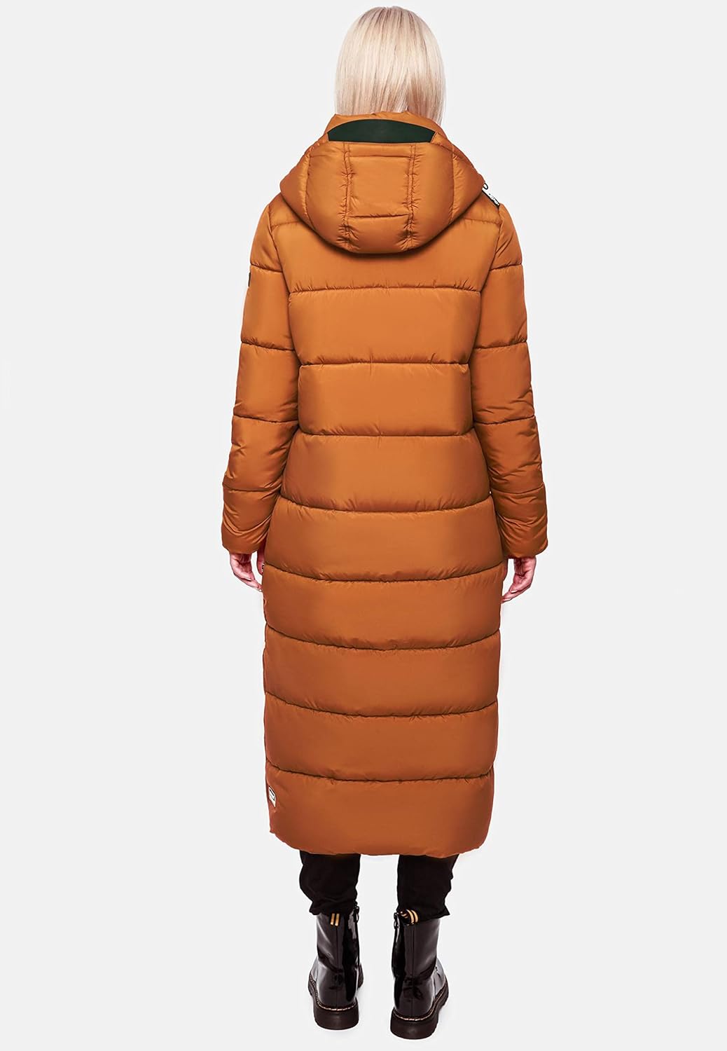 Navahoo Damen Wintermantel Warmer Steppmantel lang mit Abnehmbarer Kapuze Isalie XS-XXL XS Rusty Cin