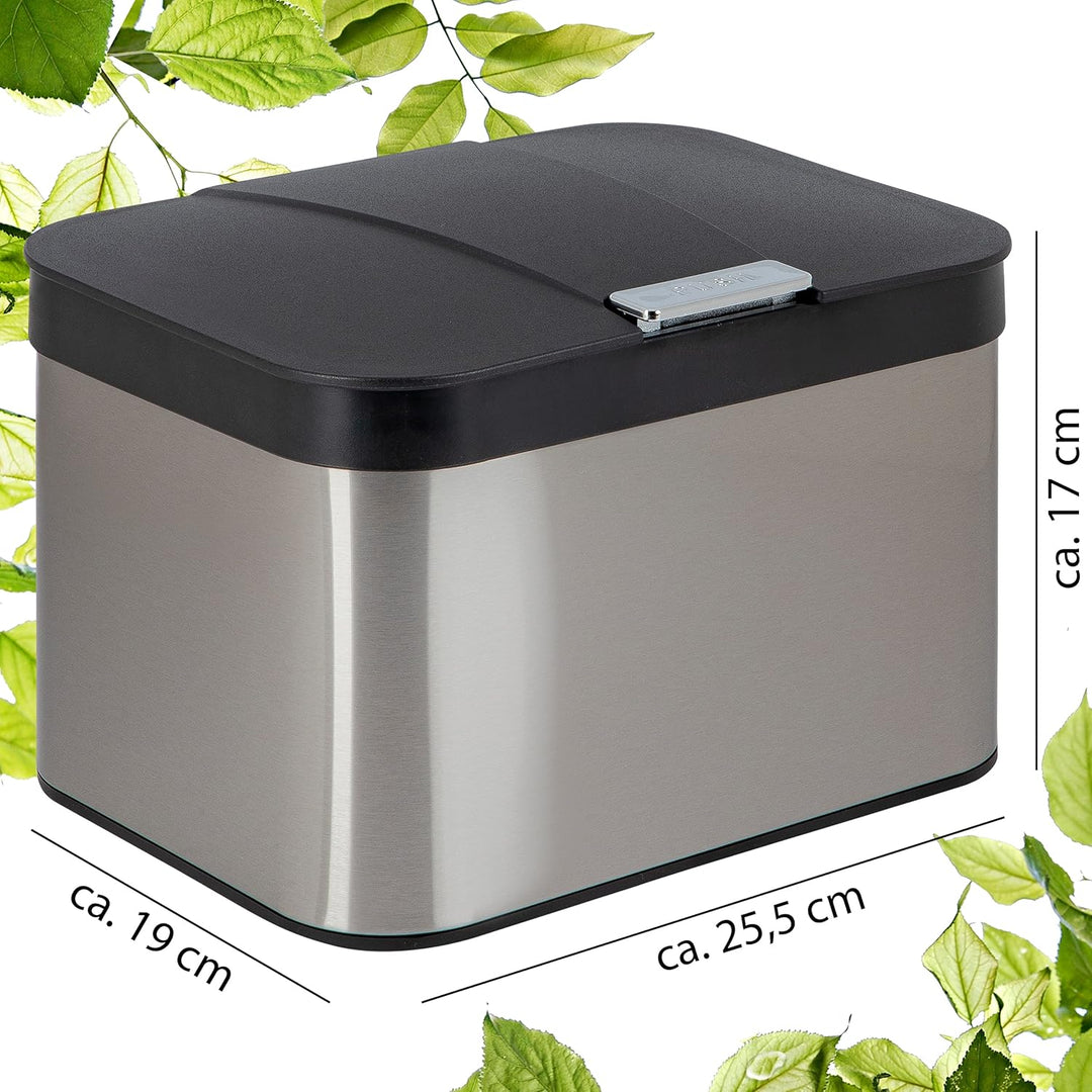 ONVAYA® Biomülleimer für die Küche | Komposteimer mit Deckel | Abfallbehälter aus Edelstahl für Biom