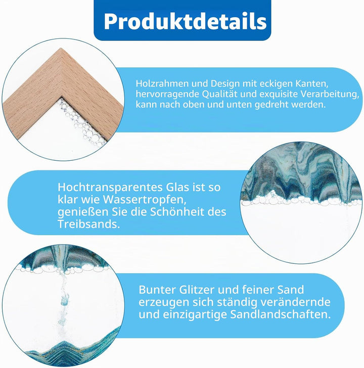 Coitak Bewegtes Sandkunstbild, dynamisches Sandbild, Desktop-Bewegliche Sandkunst für Heimdekoration