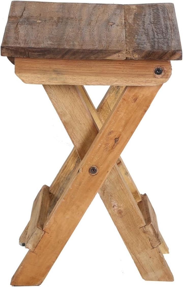 Casa Moro Teak Holz Beistelltisch Leoni Klapphocker Klapptisch Gartenhocker massiv Holzhocker Blumen