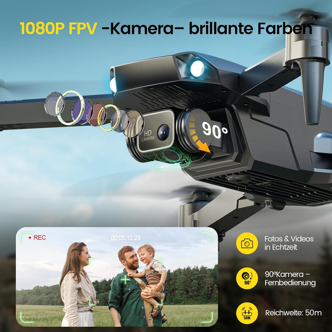Holy Stone HS290 faltbare Drohne mit Kamera 1080P für Anfänger&Kinder, Quadcopter mit Optischem Flus