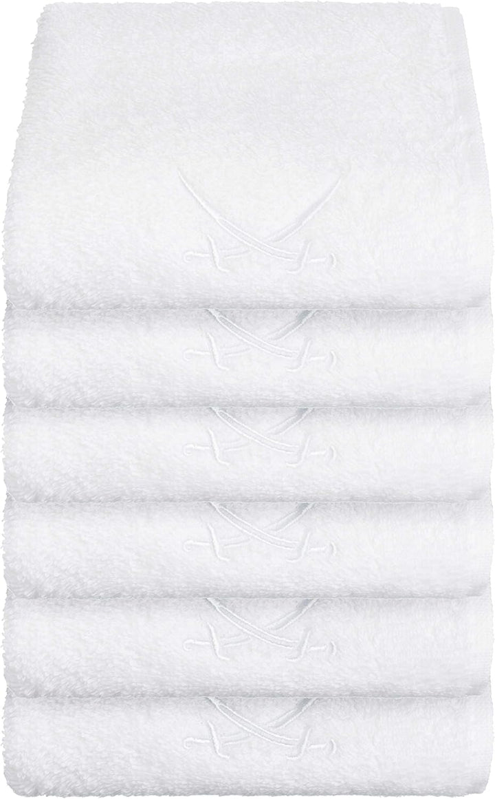 Sansibar Gästehandtuch 6er Set 30x50 cm 100% Baumwolle mit gesticktem Säbel Logo Set Handtuch Seiftu