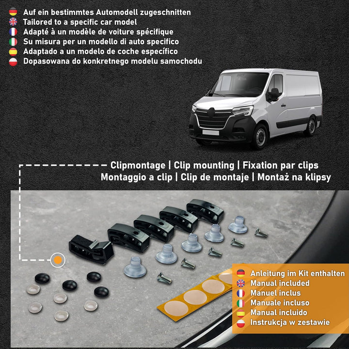 CHROMEMASTER | Auto Zubehör; Steinschlagschutz; Motorhaubenabdeckung Kompatibel mit Renault Master a