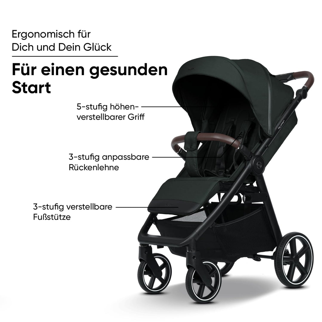 my junior® PLIA² | grosser Komfortbuggy mit Luftkammerreifen, Einhand-Faltmechanismus, einstellbare