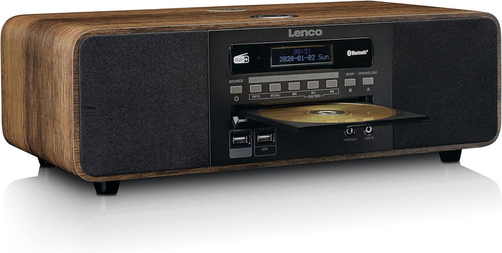 Radio Lenco Dar-051 Dab+ – Kompakt-System – CD / MP3-Player – Bluetooth 5.0 – PLL FM – 2 Stunden Ala