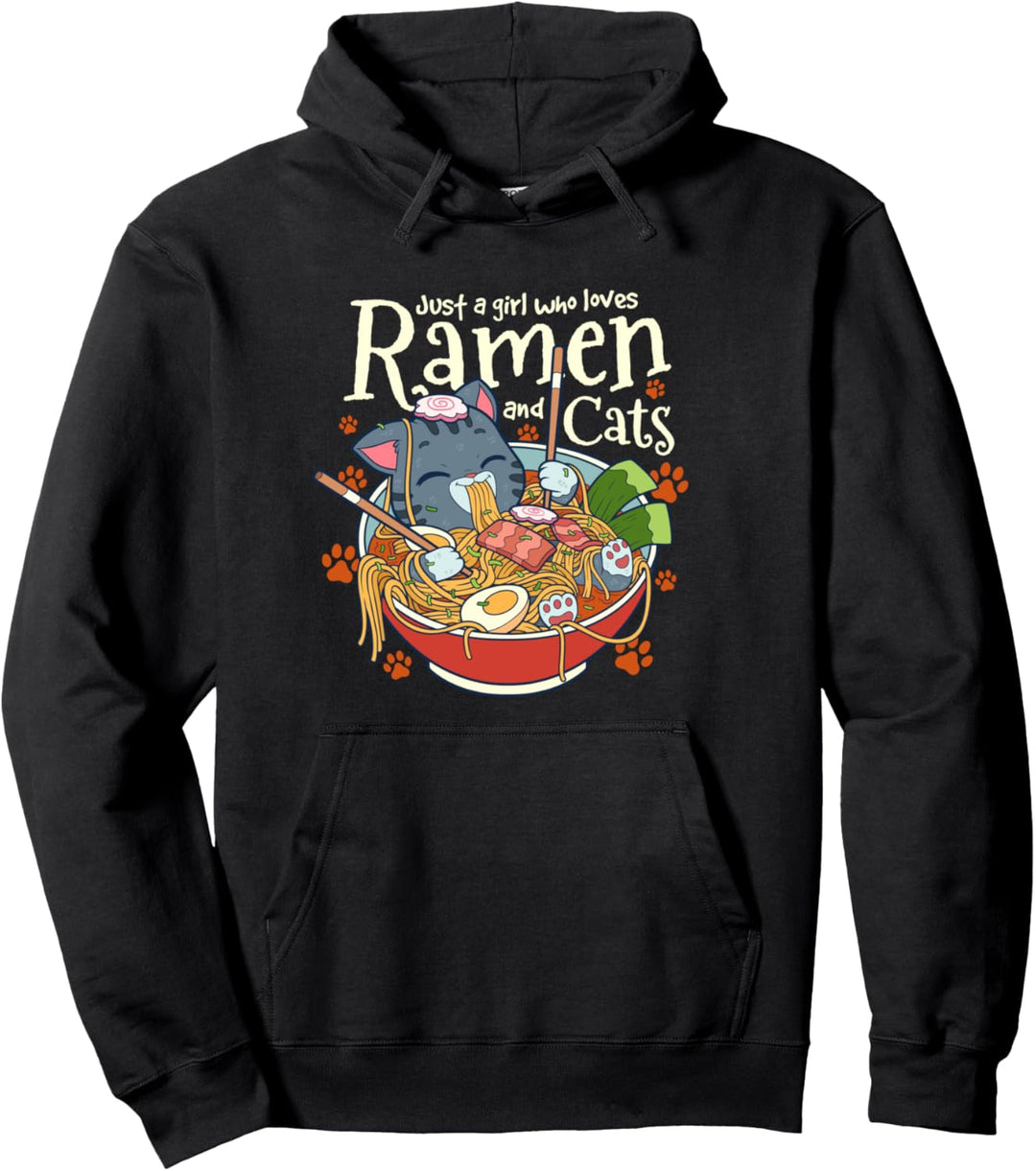 Kawaii Niedliche Anime Katze Mädchen Otaku Japanische Ramen Pullover Hoodie