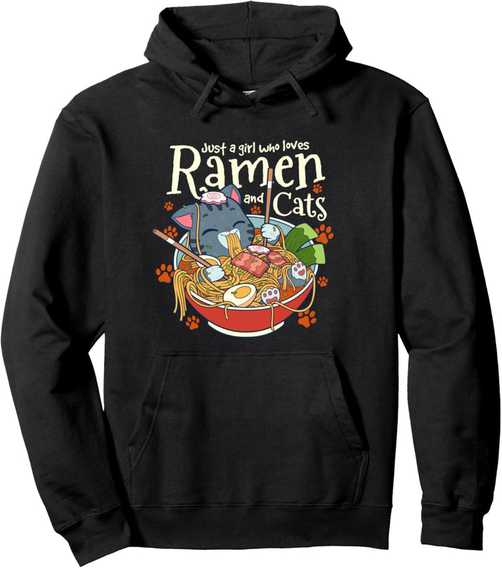 Kawaii Niedliche Anime Katze Mädchen Otaku Japanische Ramen Pullover Hoodie