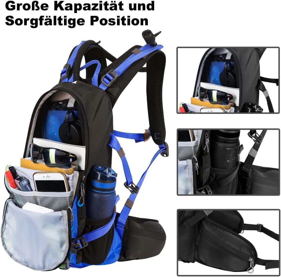 toptrek Fahrradrucksack Wasserdicht 20L,Ultraleicht Rucksack für Damen &amp; Herren,Fahrrad Rucksack mit