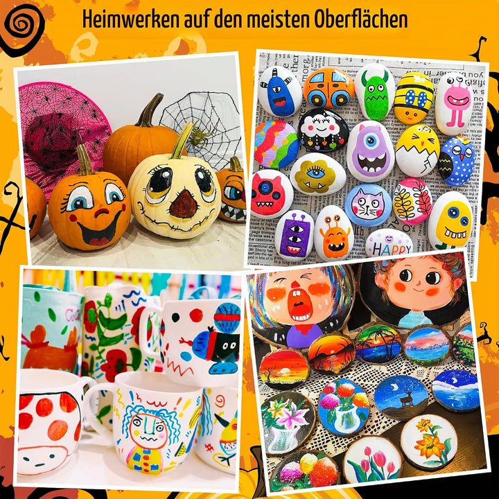 Shuttle Art Acrylstifte für Steine wasserfest, 48 Farben Steine bemalen Stifte Set, doppelköpfige Ac