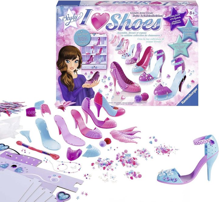 Ravensburger 18535 - Kinder-Bastelsets - I Love Shoes Maxi Princess - So Styly Italienisch/Deutsch/F
