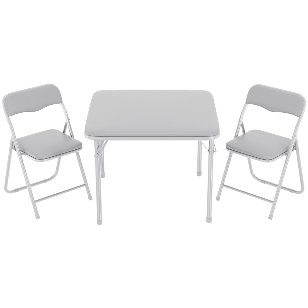 GarveeHome Klapptisch-Set mit 2 Klappstühlen, Portabel &amp; Platzsparend, Stabiler Metallrahmen für Woh