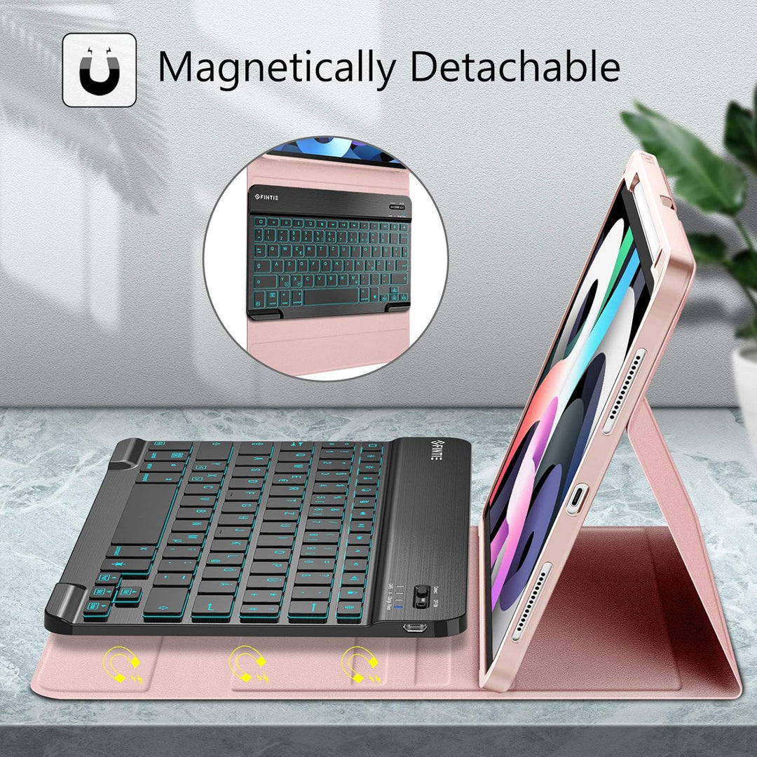Fintie Hülle mit Tastatur für iPad Air 5 2022 / iPad Air 4 Tastatur 2020 10.9" - Soft TPU Rückseite