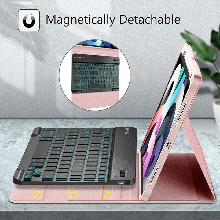 Fintie Hülle mit Tastatur für iPad Air 5 2022 / iPad Air 4 Tastatur 2020 10.9" - Soft TPU Rückseite