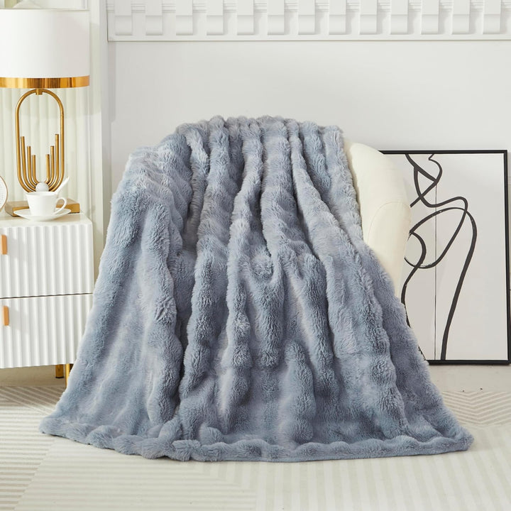 Kuscheldecke Kaninchen Plüsch Flauschige Decke Soft Wohndecke Dick 1000GSM Flanell Decke Couchdecke