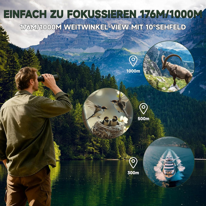7x32 Monokular Teleskop Erwachsene,HD Wasserdicht Monokular Fernrohr mit BAK4 Prisma und FMC Beschic