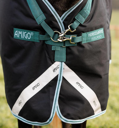 Horseware Amigo Bravo 12 Plus medium mit Halsteil Navy/Aqua Gr. wählbar (145), 145