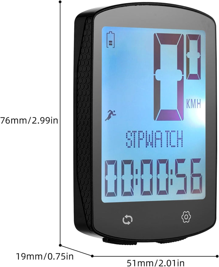Fahrradcomputer Kabellos, 3,0 Zoll TN LCD Bildschirm Fahrradtacho | Fahrrad Kilometerzähler mit LED