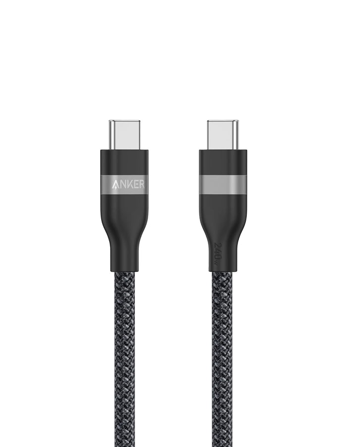 Anker Nano USB C auf USB C Kabel, 240W 0,9m flexibel farbig geflochten, USB C Schnellladekabel Typ C