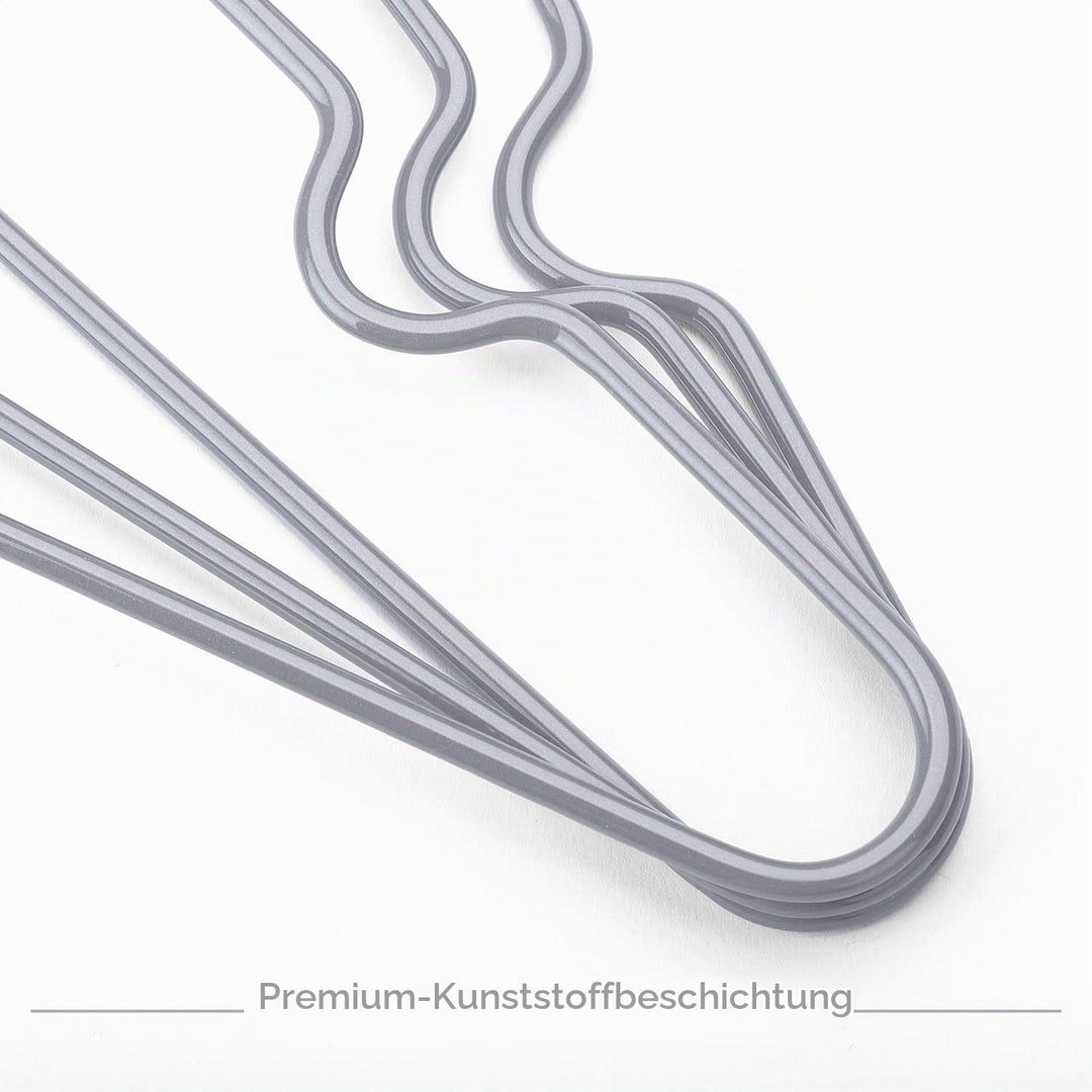 HOUSE DAY Kleiderbügel Metall Grau 40 Stück Kleiderbügel Grau Gummibeschichtet Metall Kleiderbügel R