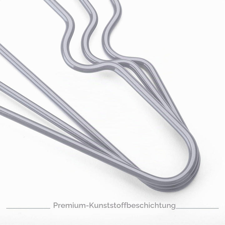 HOUSE DAY Kleiderbügel Metall Grau 40 Stück Kleiderbügel Grau Gummibeschichtet Metall Kleiderbügel R
