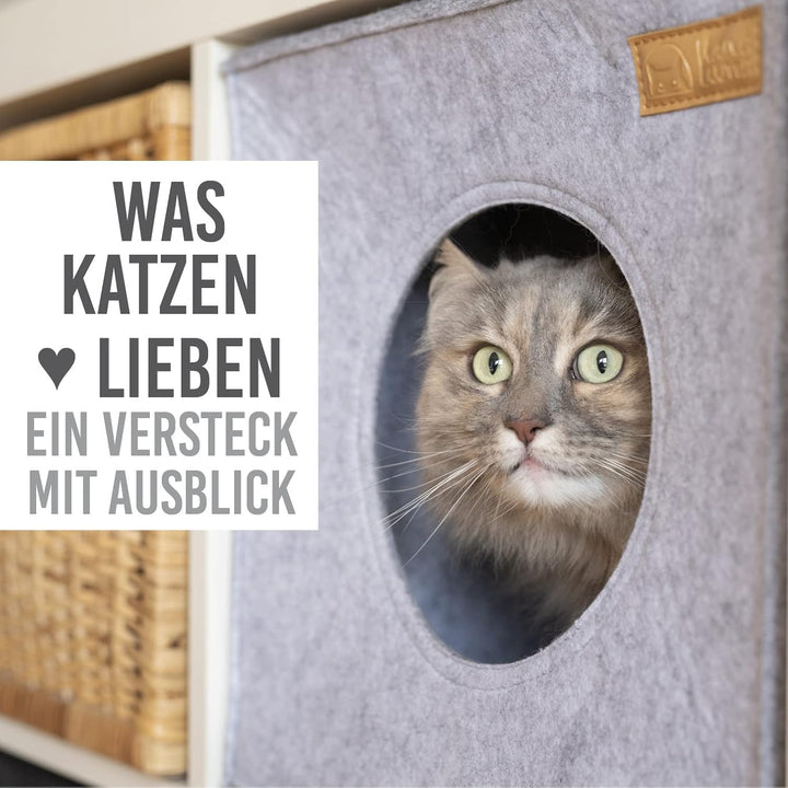 Katzenhöhle Filz fürs Regal z.B. IKEA Kallax oder Expedit I Kuschelhöhle Regal I Katzenhöhle für 2 K