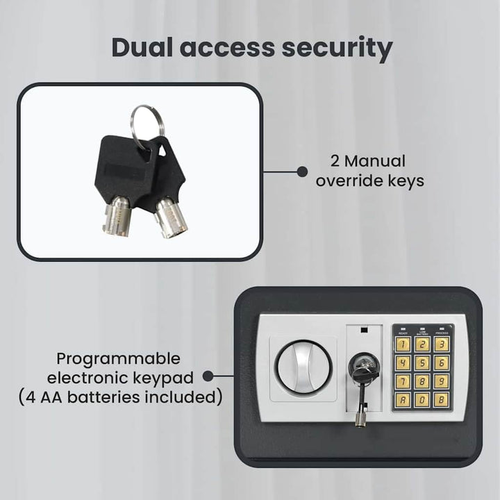 vidaXL Digitaler Safe mit Schloss Dunkelgrau 42 x 37 x 20 cm Stahl, Heimwerker Schreibtischsafe, mod