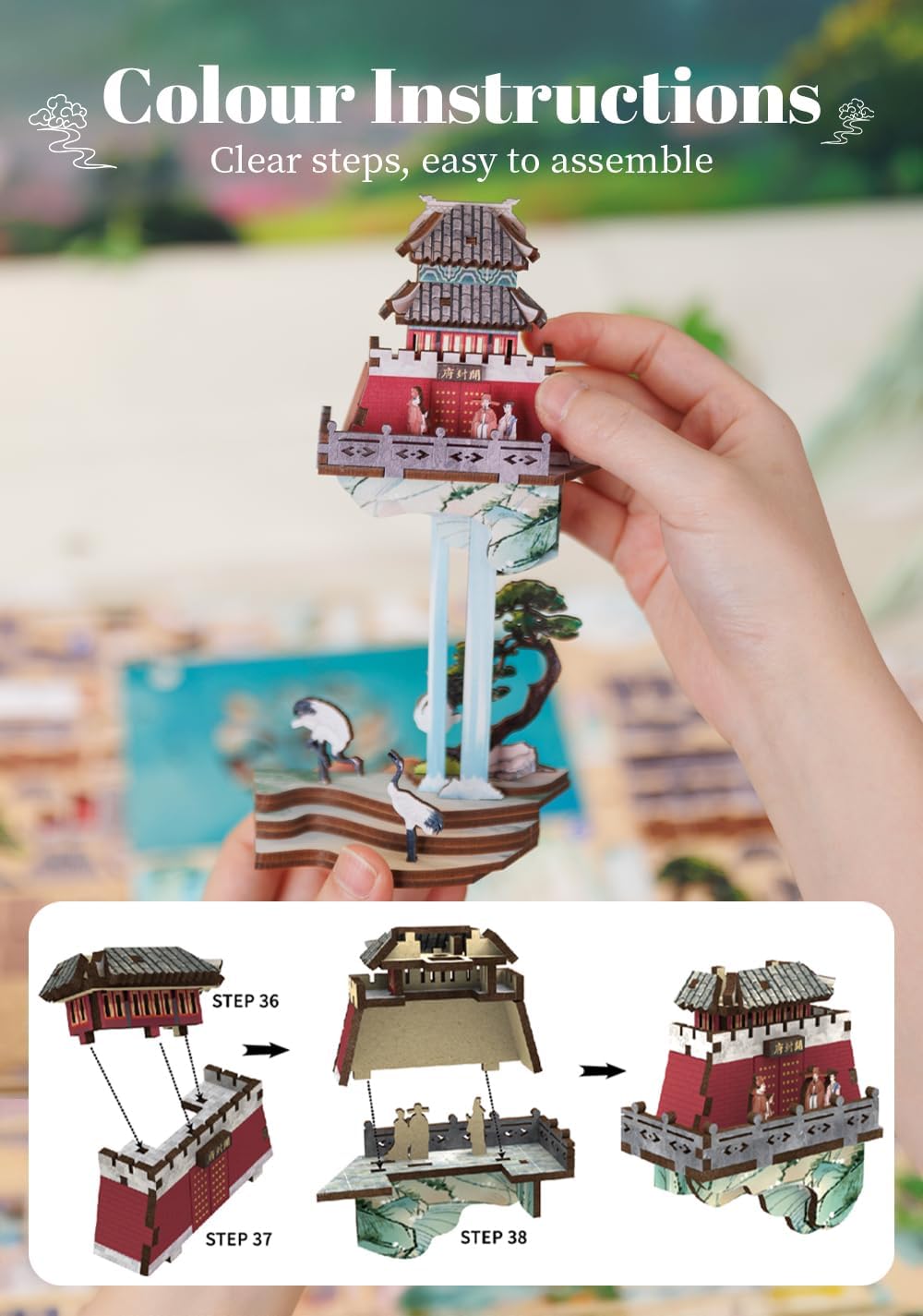 CUTEBEE Book Nook Kit mit Staubschutzhülle–DIY Puppenhäuser Miniatur Haus Kit mit LED-Licht,Booknook