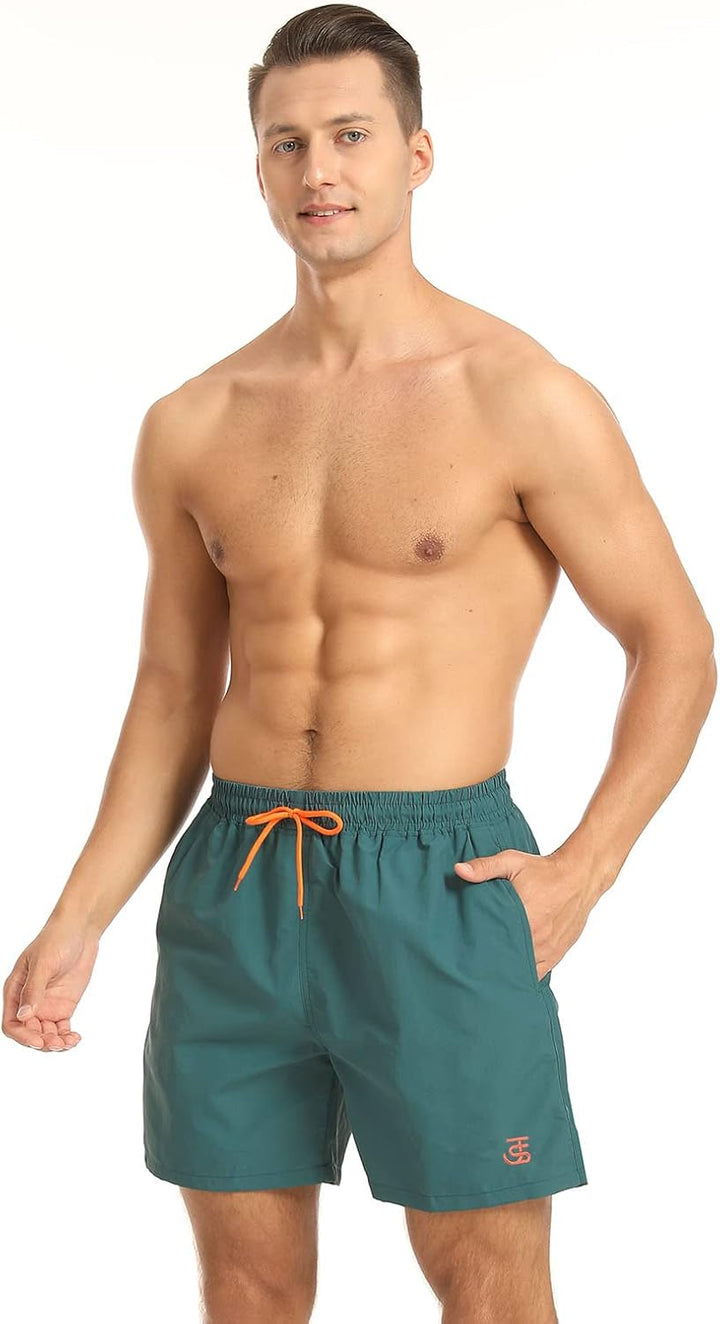 JustSun Badehose Herren Schnelltrocknend Boardshorts mit Mesh-Futter und Verstellbarem Tunnelzug 3XL