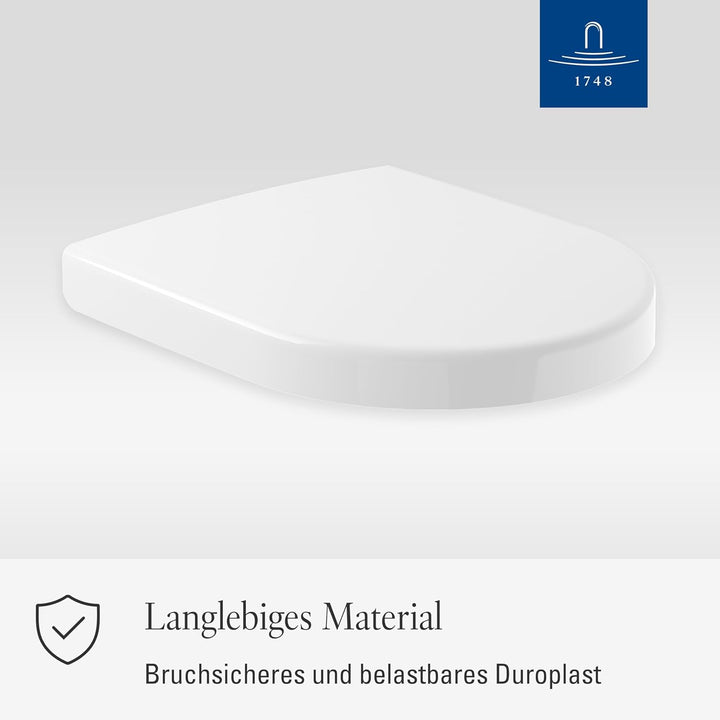 Villeroy & Boch WC-Sitz Subway 2.0 (Toilettensitz weiss, mit Scharnieren aus Edelstahl, Quick Releas