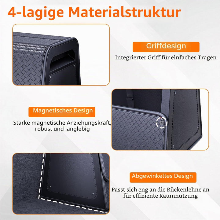 Auto Kofferraum Organizer Kleine Aufbewahrungsbox Auto Tasche Kofferraum mit Deckel PU-Leder&amp; PP-Wab