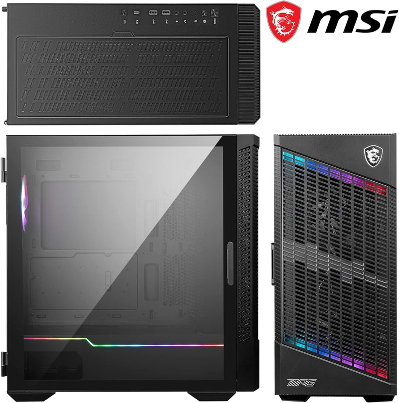 MSI MPG VELOX 100P AIRFLOW Mid-Tower PC-Gehäuse, geeignet für E-ATX-Mainboard, Seitenpanel aus gehär