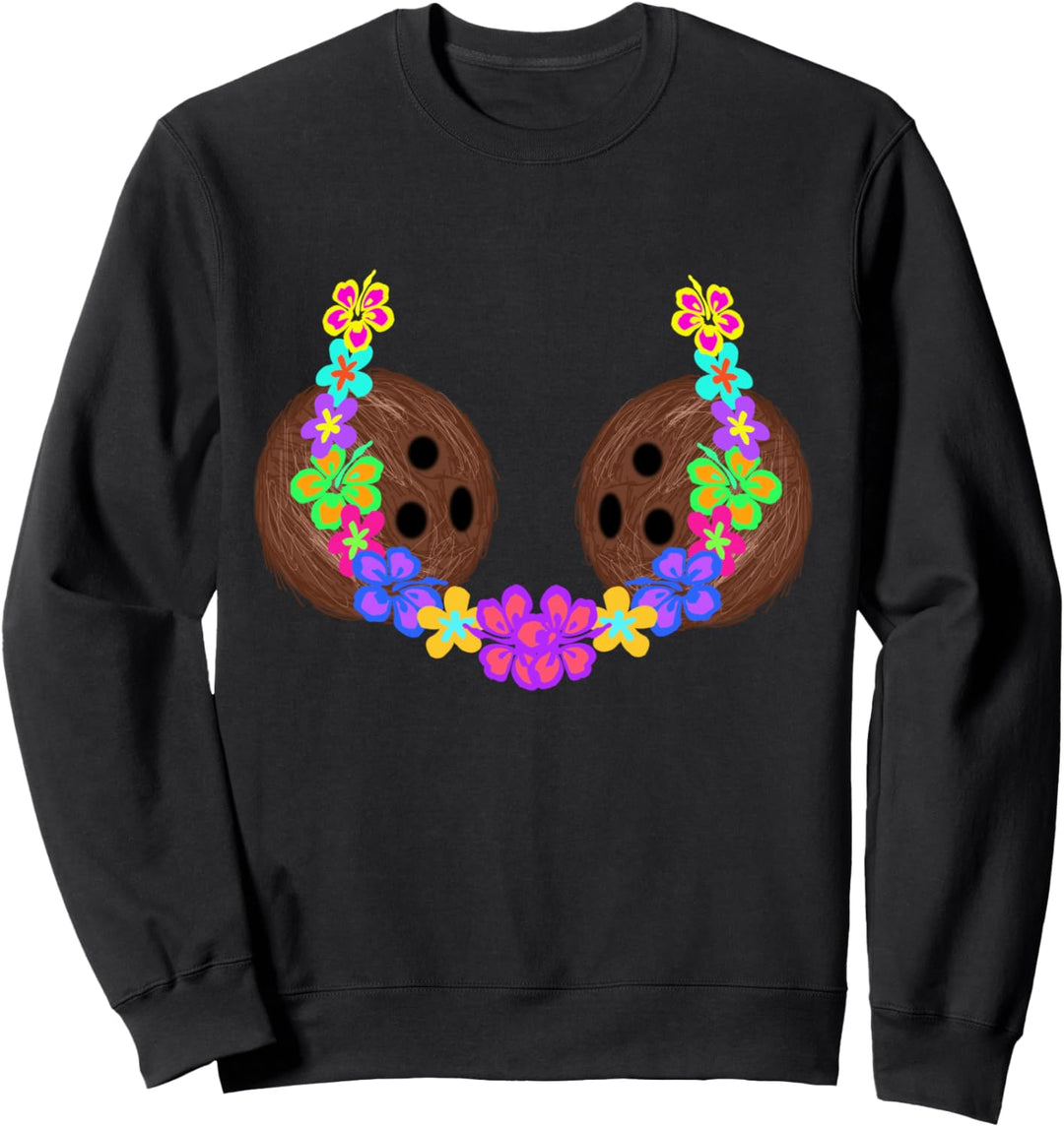 Kokosnuss Bikini Kokosnüsse BH Blumenkette Kokos Nuss Sweatshirt