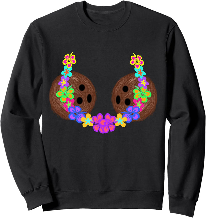 Kokosnuss Bikini Kokosnüsse BH Blumenkette Kokos Nuss Sweatshirt
