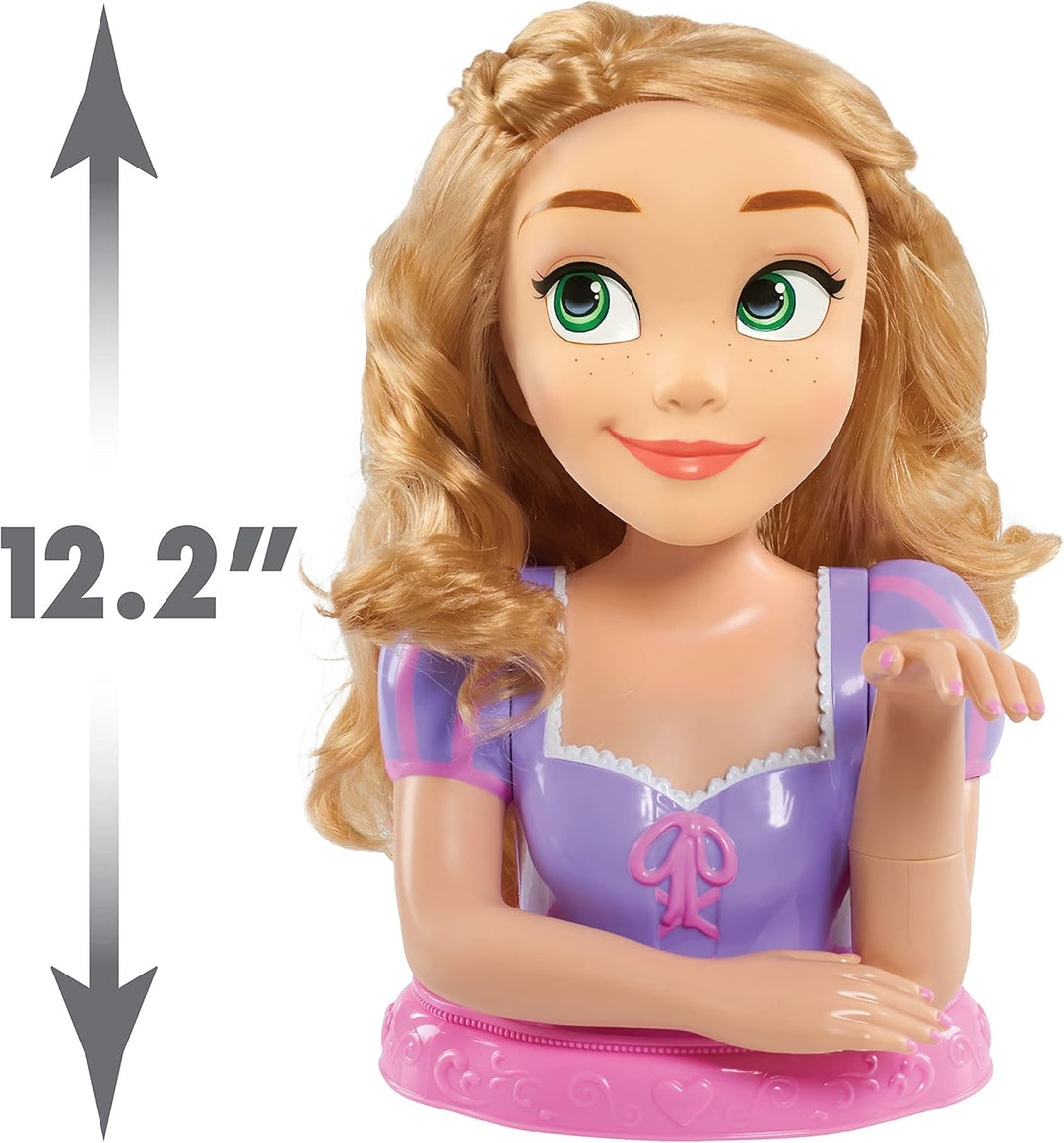 Just Play Disney Princess Deluxe-Frisierkopf Rapunzel mit Zubehör, 30,5 cm, 13-teilig, Kinderspielze