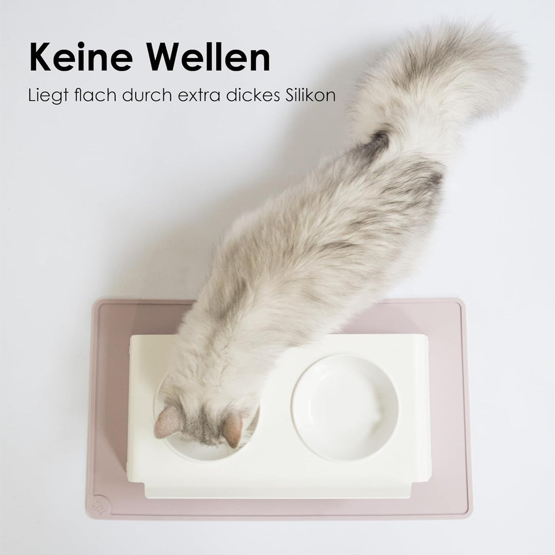 LucyBalu® Napfunterlage für Katzen | Katzenmatte für Wasser- & Futternapf | Silikonmatte als rutschf