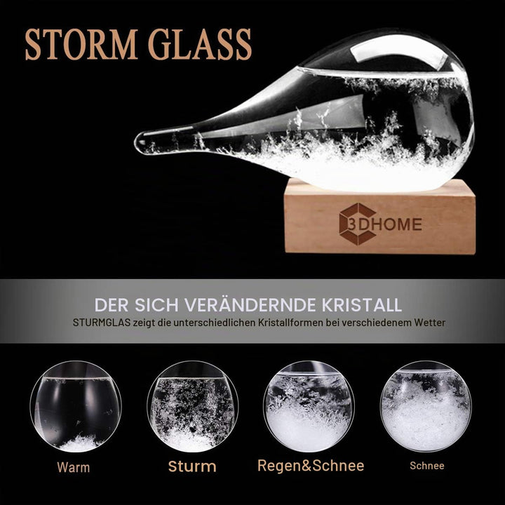 Sturmglas, Mode Kreative Wassertropfen Glas Barometer, Wettervorhersage Flasche, Wetterstation,Verwe