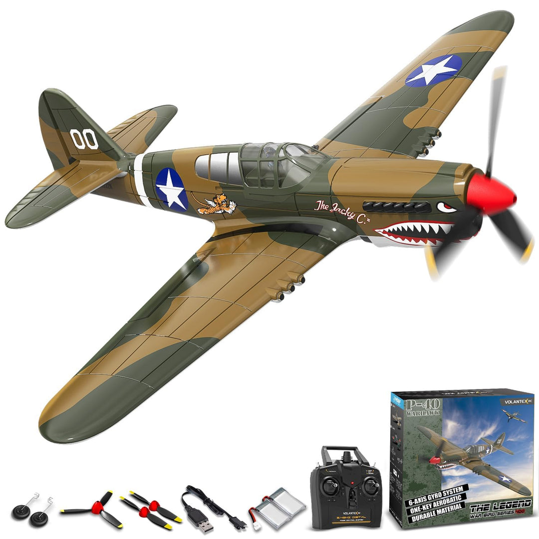 volantexrc 2,4 GHz 4-Kanal RC-Flugzeug RTF mit 2 Akkus, RC Plane 4CH Modellflugzeug für Einsteiger u