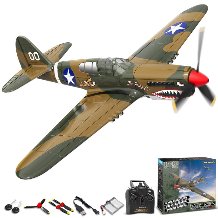 volantexrc 2,4 GHz 4-Kanal RC-Flugzeug RTF mit 2 Akkus, RC Plane 4CH Modellflugzeug für Einsteiger u