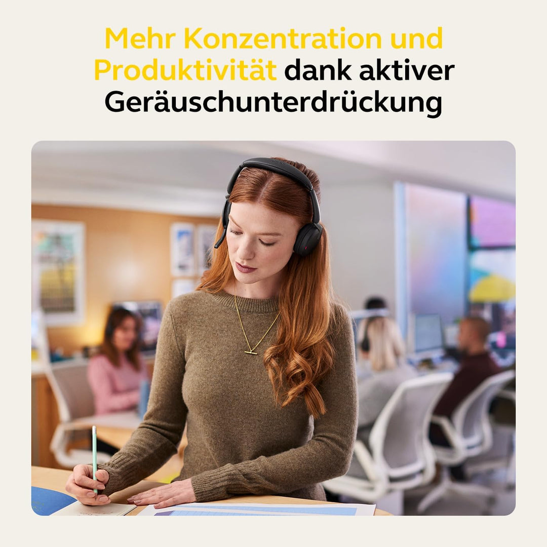 Jabra Evolve2 65 Flex - Stereo-Bluetooth-Headset mit Wireless-Charging-Pad, geräuschunterdrückender