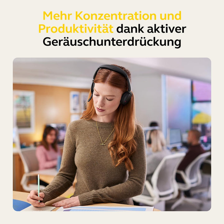 Jabra Evolve2 65 Flex - Stereo-Bluetooth-Headset mit Wireless-Charging-Pad, geräuschunterdrückender