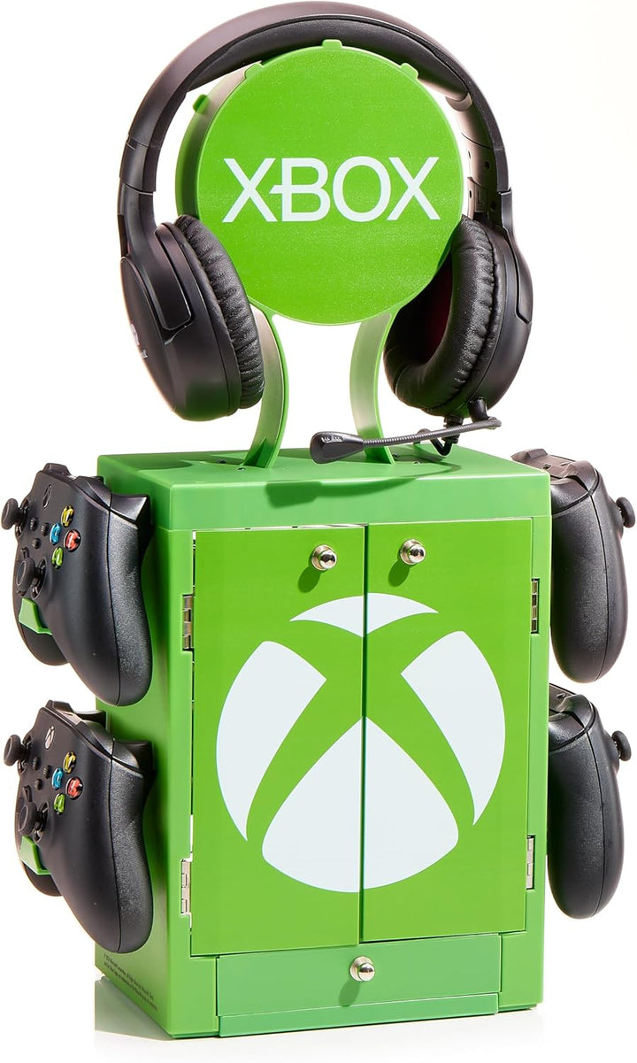 Numskull Offizieller XBOX Grüner Gaming-Schrank, Controller-Halter, Headset-Ständer für PS5, Xbox Se