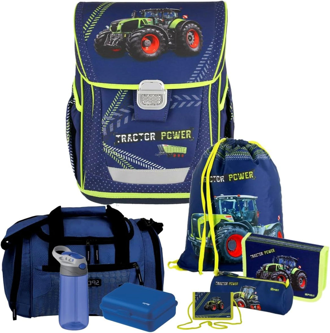 Traktor - Bulldog - Spirit Cool Schulranzen-Set 8tlg. mit Federmappe, Sporttasche, Brotdose und Trin