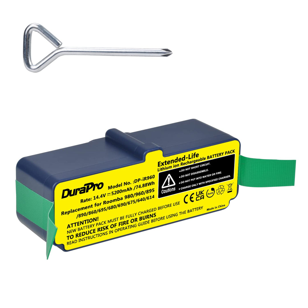 DuraPro 14.4V 5200mAh Li-ion Battery Akku for iRobot Roomba 900 960 965 966 980 865 866 870 871 760