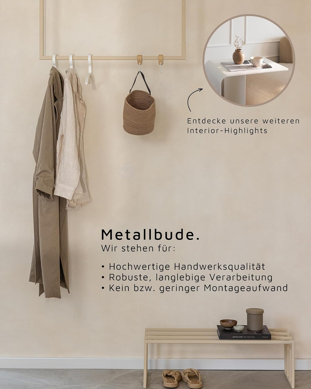 Metallbude Kleiderstange RUBI Pink Lemonade - Eckige Garderobe mit Deckenmontage - Decken Kleidersta