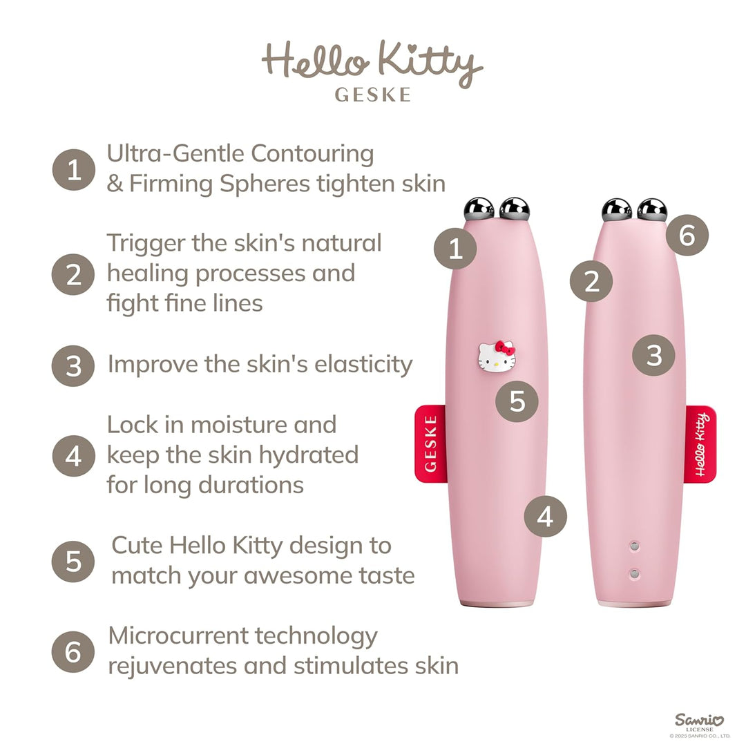 GESKE x Hello Kitty | SmartAppGuided™ MicroCurrent Face-Lift Pen | 6 in 1 | Skincare Tool mit Mikros