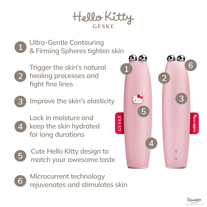 GESKE x Hello Kitty | SmartAppGuided™ MicroCurrent Face-Lift Pen | 6 in 1 | Skincare Tool mit Mikros